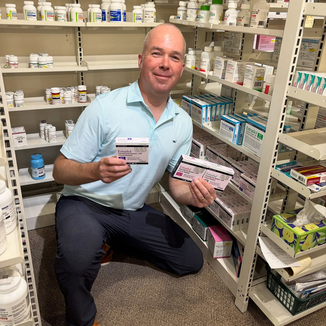 Chris Munden with Estradiol Packages